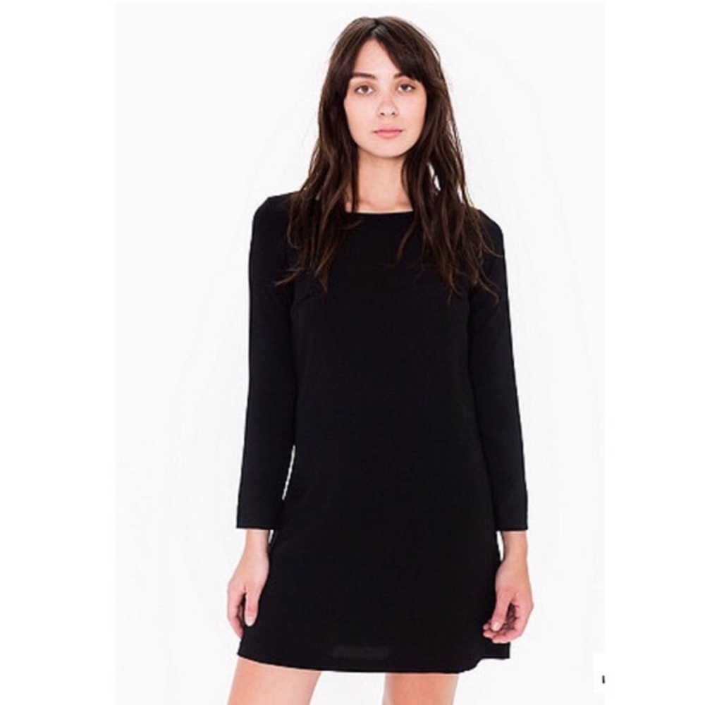 NWT American Apparel Gia crepe dress black small